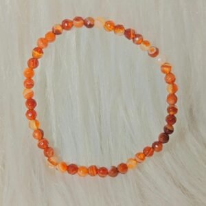 Carnelian Bracelet Natural Crystal Stone 6 mm Beads Bracelet Round Shape for Reiki Healing and Crystal Healing Stone (Color : Orange/Red)