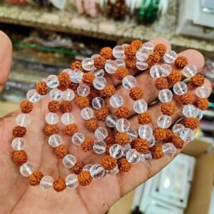 High Quality Diamond Cut Crystal Rudraksha Mala