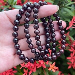 Natural Dark Red Garnet Gemstone Bracelet