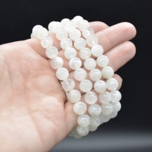 Natural Stone White Moonstone Gemstone  Bracelet